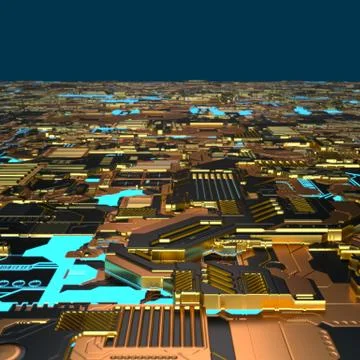 Circuit board futuristic server code processing. Angled view multicolor Illustrazione stock