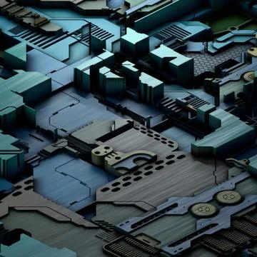 Circuit board futuristic server code processing. Multicolor technology Stock Illustration