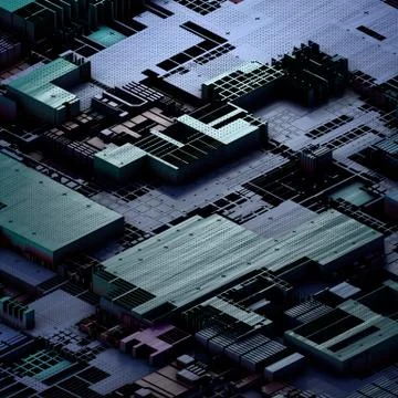 Circuit board futuristic server code processing. Multicolor technology Stock Illustration