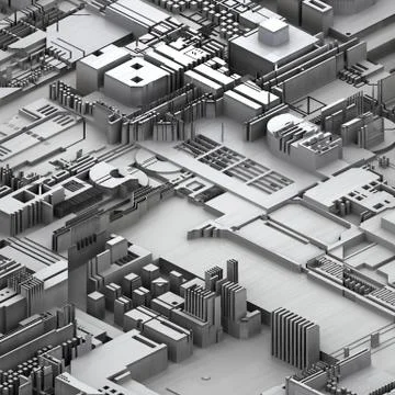 Circuit board futuristic server code processing. White technology background. 3d Illustration