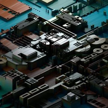 Circuit board futuristic server code processing. Multicolor technology Illustrazione stock