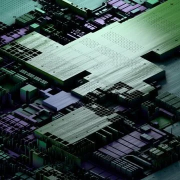 Circuit board futuristic server code processing. Multicolor technology イラスト素材