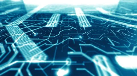 Circuit board futuristic server code circuits processing data  Stockillustratie