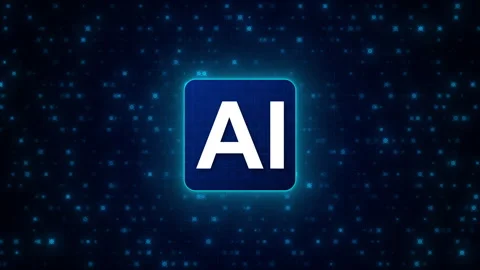 Circuit Board with Glowing Digital Data Flow and Futuristic AI Chip Stock Footage 340607048