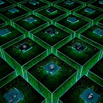 Circuit board grid Stock-Illustration