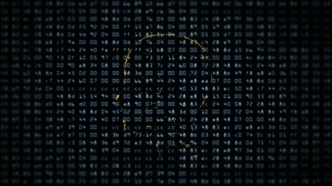 Circuit board head with hex as a symbol of thinking process Video stock 101455024