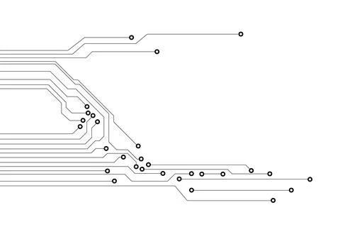 Circuit Board Hi Technology Black White Color Background Stock Illustration