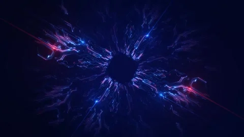 Circuit board high tech futuristic connection system or database. 3D digital Stock Footage 313732340