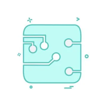 Circuit board icon design vector 库存插图