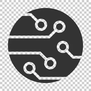 Circuit board icon in flat style. Technology microchip vector illustration on Stock Illustration