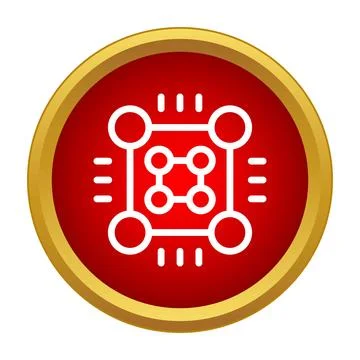 Circuit board icon representing digital technology and computing Illustrazione stock