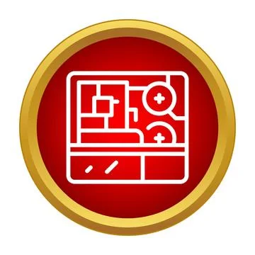 Circuit board icon representing technology hardware and engineering Stock Illustration