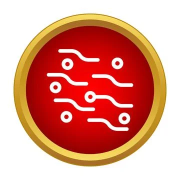 Circuit board icon showing microchip connections イラスト素材