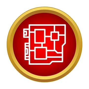 Circuit board icon showing technology and hardware concept 库存插图