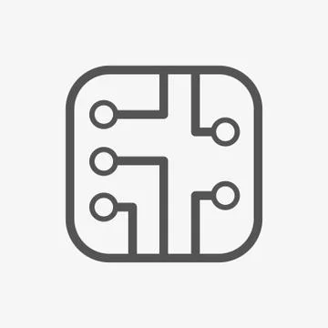 Circuit board icon stock vector illustration flat design 스톡 일러스트