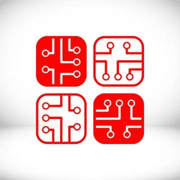 Circuit board icon stock vector illustration flat design 스톡 일러스트