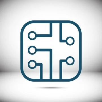Circuit board icon stock vector illustration flat design 库存插图