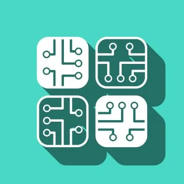 Circuit board icon stock vector illustration flat design 库存插图