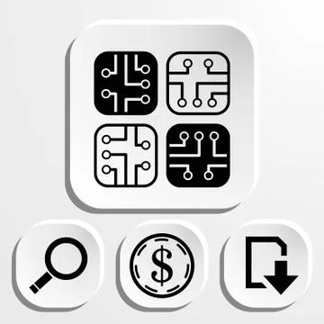 Circuit board icon stock vector illustration flat design イラスト素材