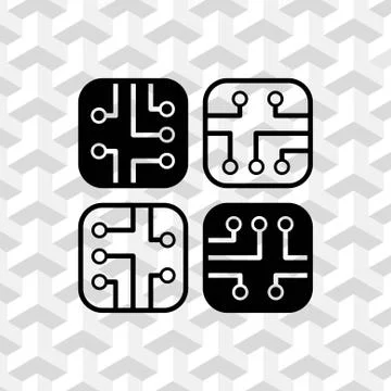 Circuit board icon stock vector illustration flat design 库存插图