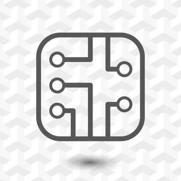 Circuit board icon stock vector illustration flat design 스톡 일러스트