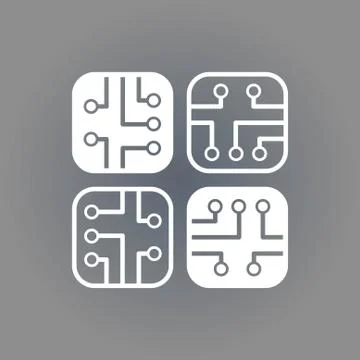 Circuit board icon stock vector illustration flat design 스톡 일러스트