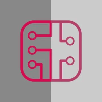 Circuit board icon stock vector illustration flat design Stock Illustration