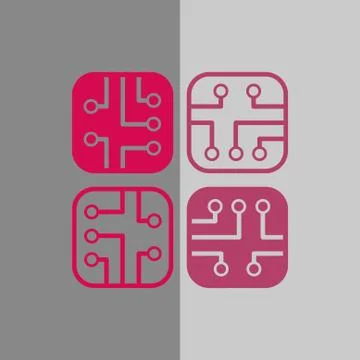 Circuit board icon stock vector illustration flat design 스톡 일러스트