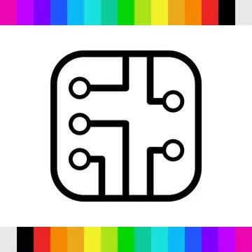 Circuit board icon stock vector illustration flat design 库存插图