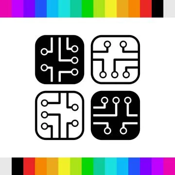 Circuit board icon stock vector illustration flat design 스톡 일러스트