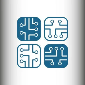 Circuit board icon stock vector illustration flat design 스톡 일러스트