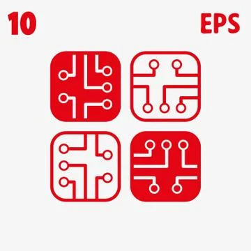 Circuit board icon stock vector illustration flat design 스톡 일러스트