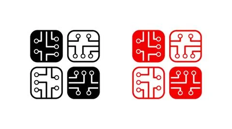 Circuit board icon stock vector illustration flat design Ilustração Stock