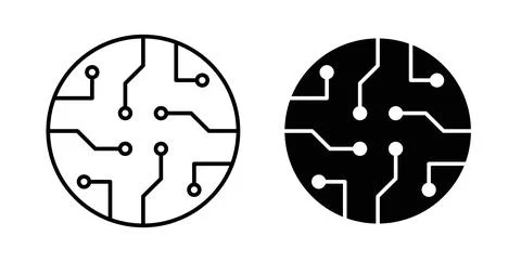 Circuit board icon symbol. Flat Vector illustration Stock Illustration