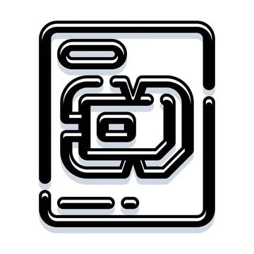 Circuit board icon symbolizing technology and digital interface Illustrazione stock