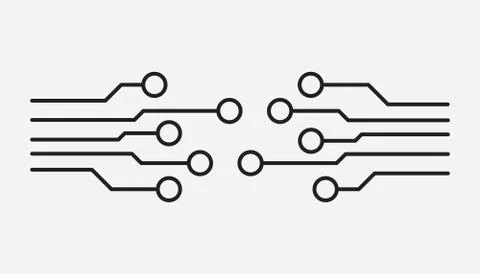 Circuit board icon. Technology scheme symbol flat vector illustration on whit Illustrazione stock