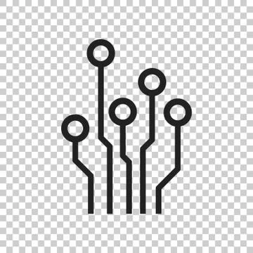 Circuit board icon. Technology scheme symbol flat vector illustration on isol Illustrazione stock