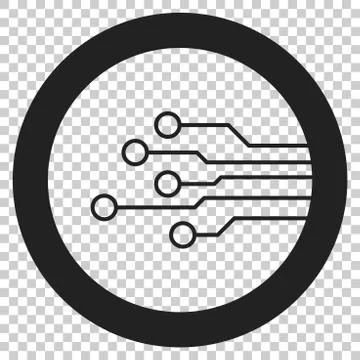 Circuit board icon. Technology scheme symbol flat vector illustration on isol Stock-Illustration