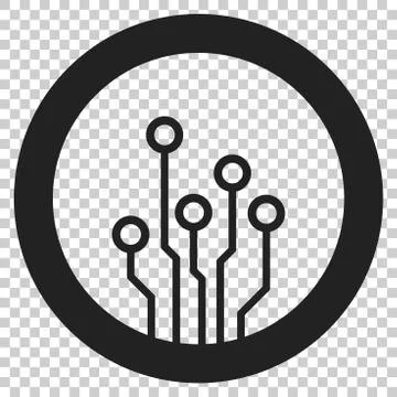 Circuit board icon. Technology scheme symbol flat vector illustration on isol Illustrazione stock