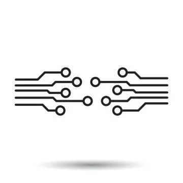 Circuit board icon. Technology scheme symbol flat vector illustration on whit Illustrazione stock