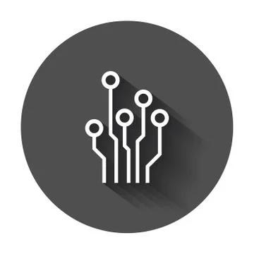 Circuit board icon. Technology scheme symbol flat vector illustration with lo Illustrazione stock
