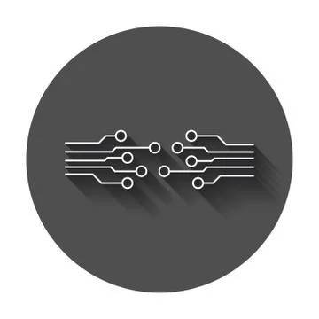 Circuit board icon. Technology scheme symbol flat vector illustration with lo Illustrazione stock