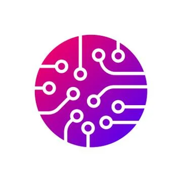 Circuit board icon vector. Colorful logo Stock-Illustration
