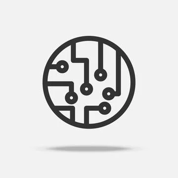 Circuit board icon vector. Thin line icon. Quantum technology and digital t.. 스톡 일러스트