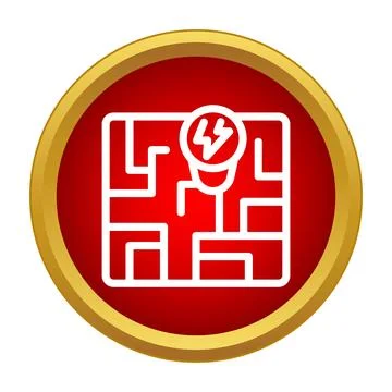 Circuit board with an idea lightbulb icon Stock Illustration