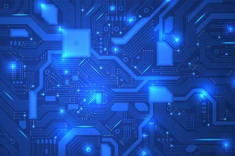 Circuit board. Industrial electronics, digital hardware for computer Stock Illustration