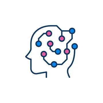 Circuit Board inside Head vector Machine Learning concept colored icon or s.. イラスト素材