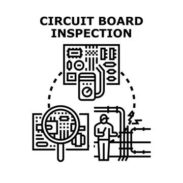 Circuit board inspection process using diagnostic tools Illustrazione stock