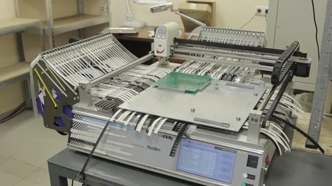 Circuit board installed on electronic device in workshop Stock Footage 194488466