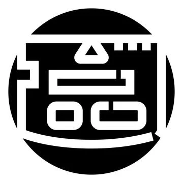 Circuit board interface icon data processing technology Stock Illustration